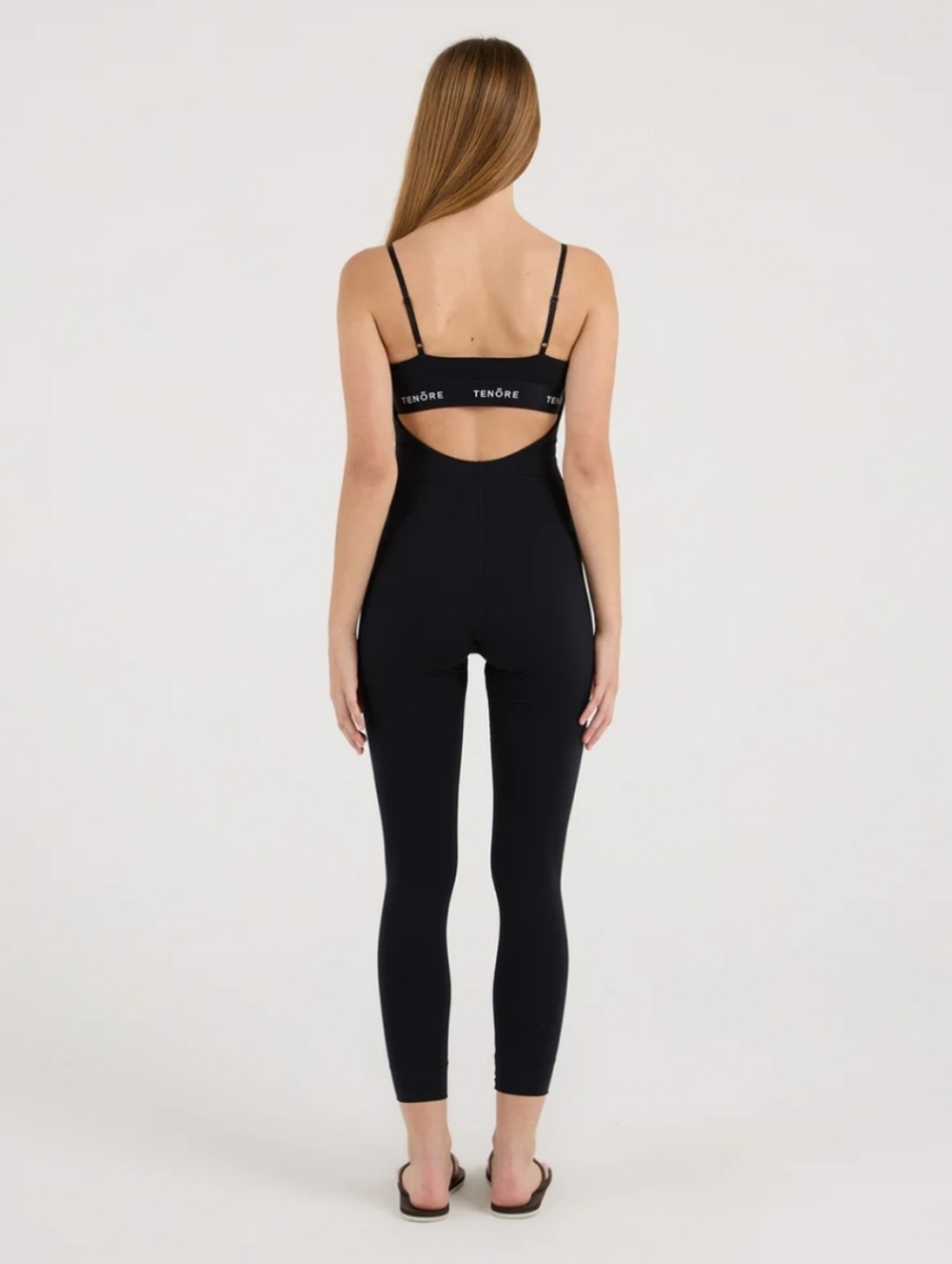 Tenore Logo Bodysuit Black Women's Slim Fit Jumpsuit Size M - Picture 2 of 6